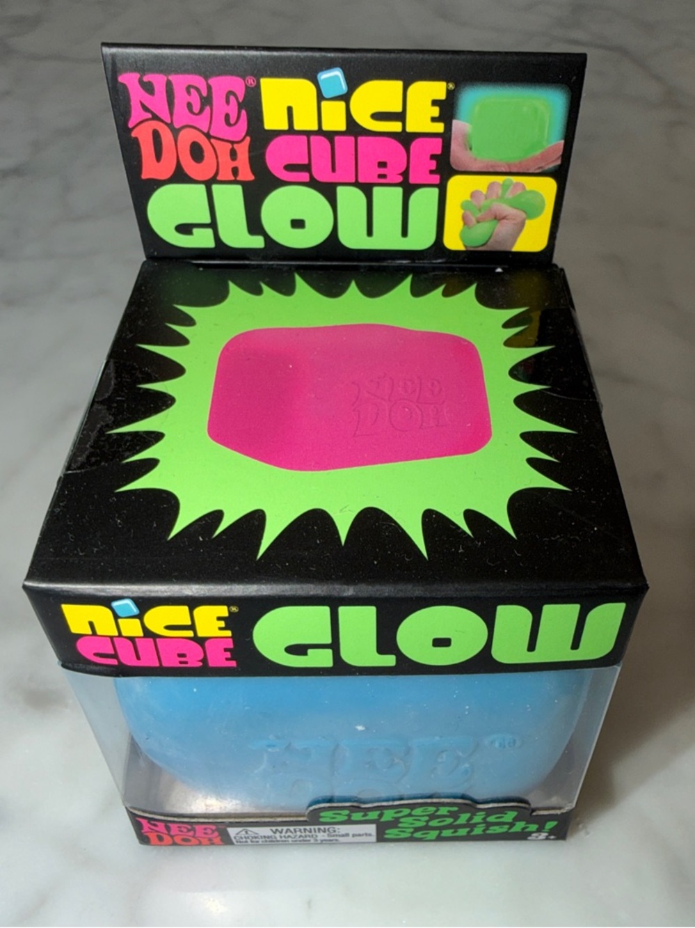 NWT VIRAL Nee Doh Nice Cube Glow Stress Squishy Toy